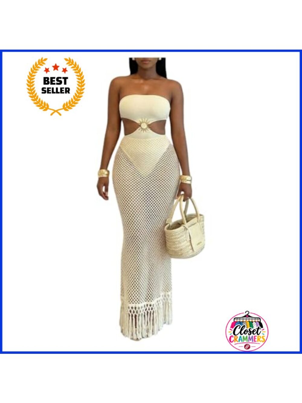 2 Piece Swimsuit Cover Up Halter Crop Top Maxi Skirt Set